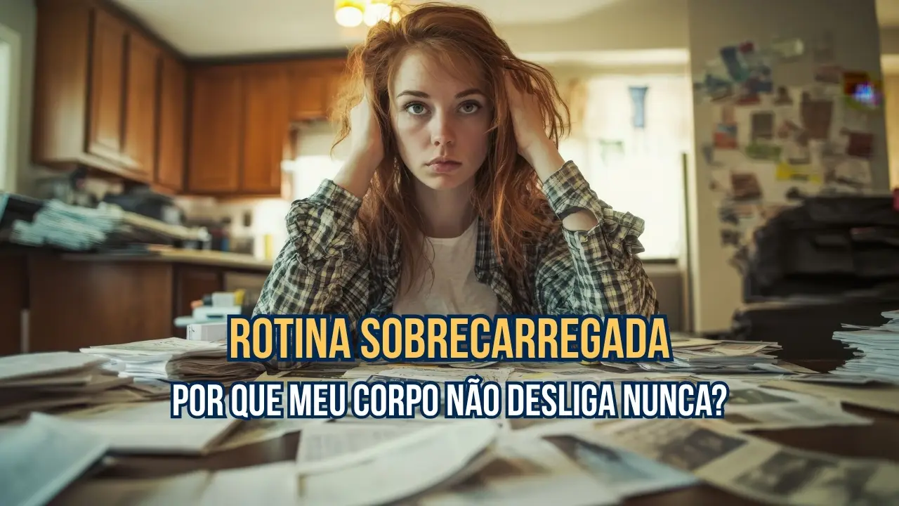 Pessoa exausta em frente ao computador, corpo não desliga