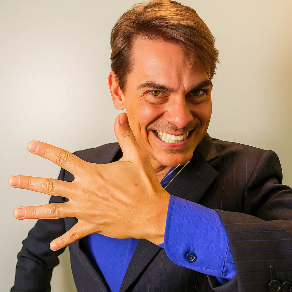 Cello Menezes realizando atendimento com acupuntura no consultório