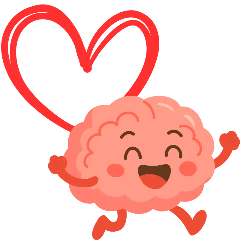 Ícone de coração e cérebro lado a lado