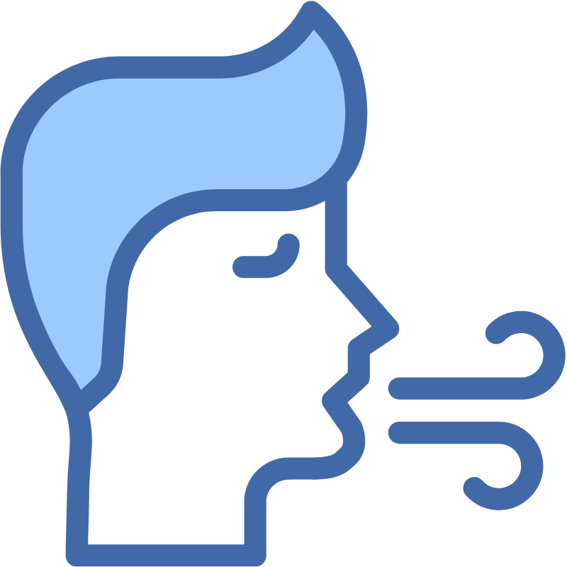 Ícone de pessoa respirando calmamente