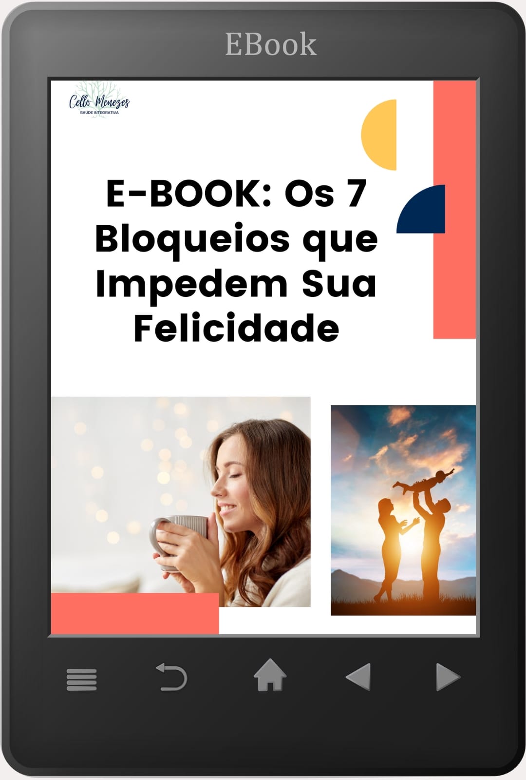 Mockup do Ebook Os 7 Bloqueios que Impedem Sua Felicidade